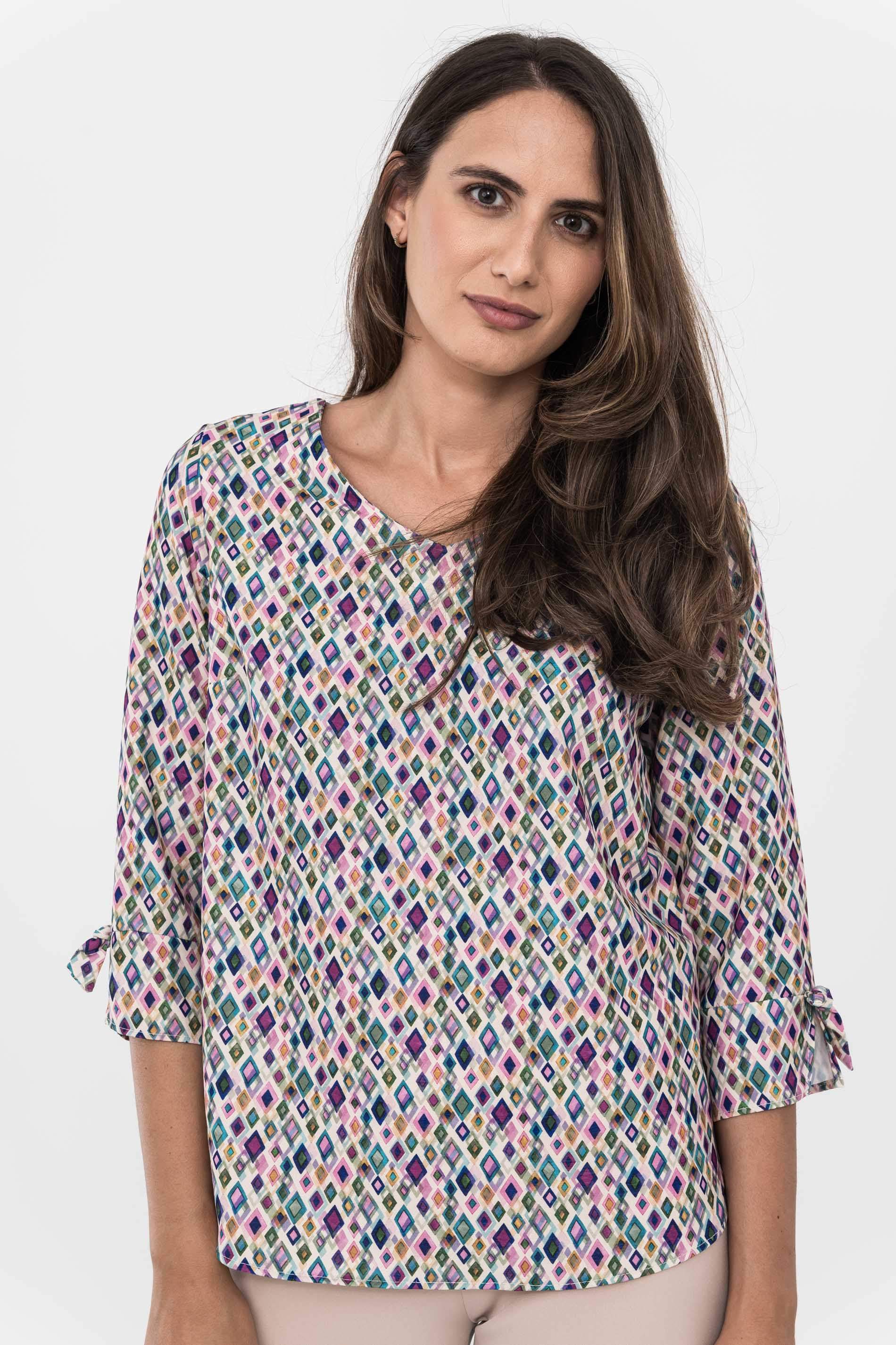 BLUSA ESTAMADO ROMBOS COLOR