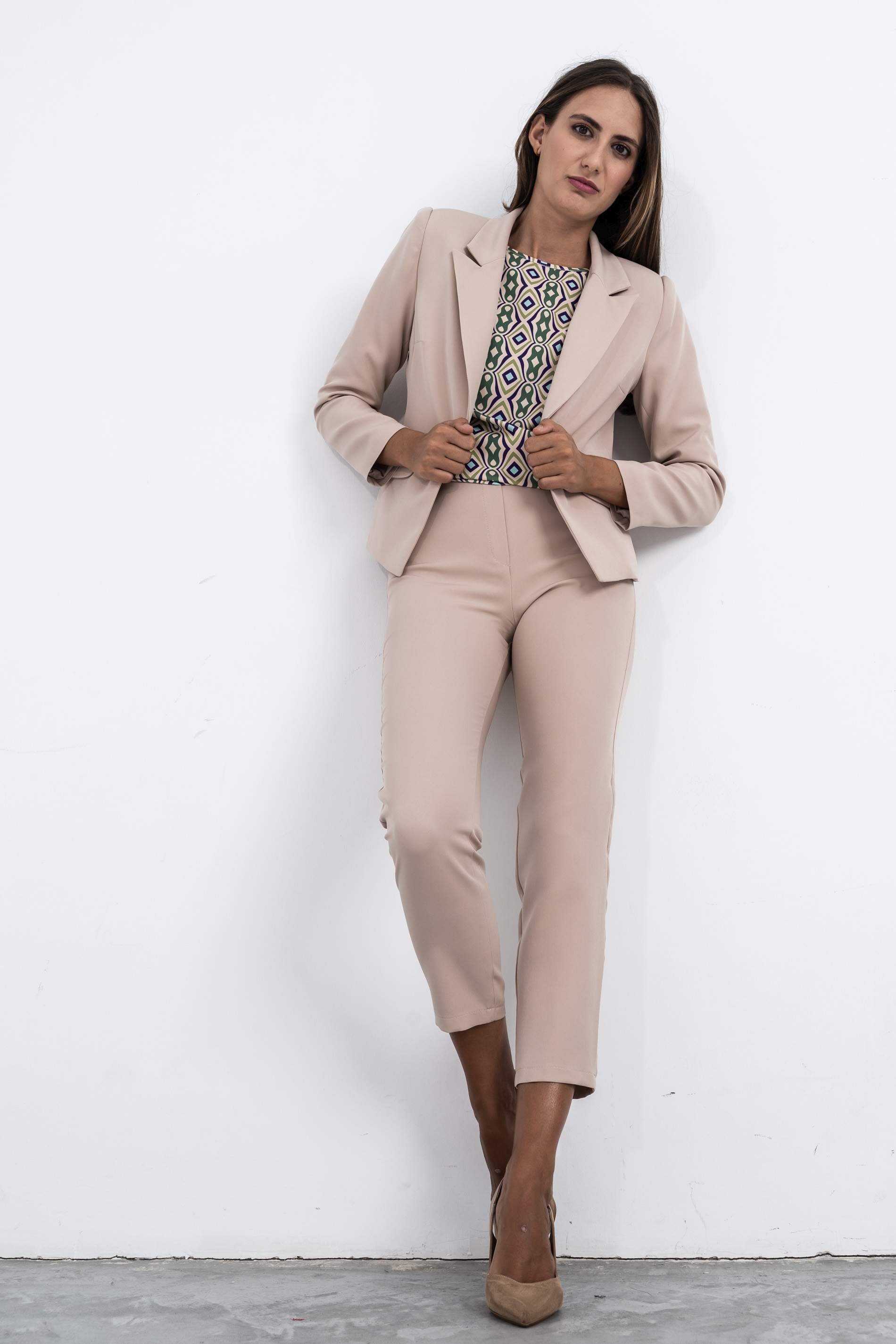 PANTALON VESTIR GOMA CINTURA BEIGE