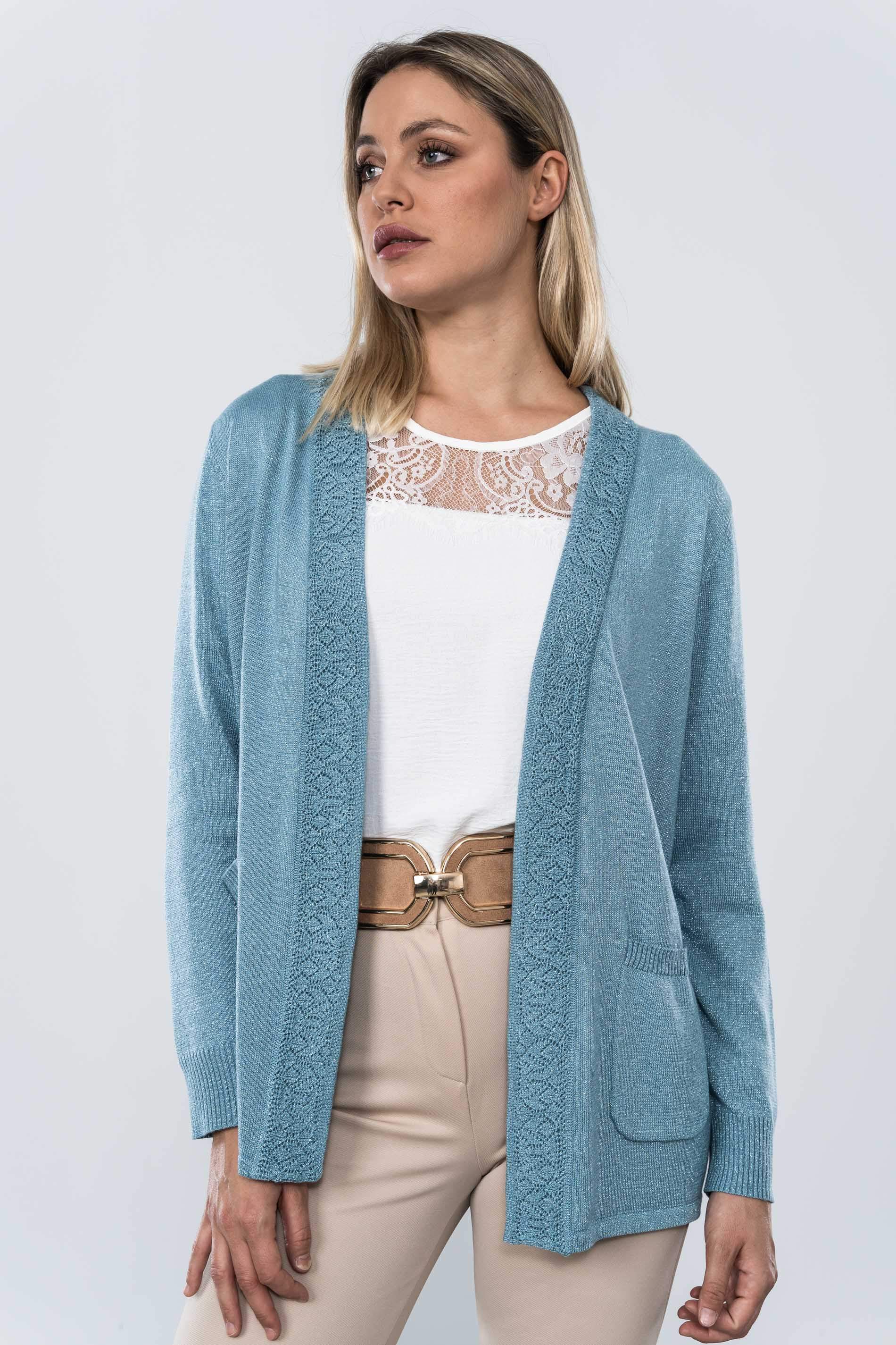 CHAQUETA LUREX CALADO AZUL