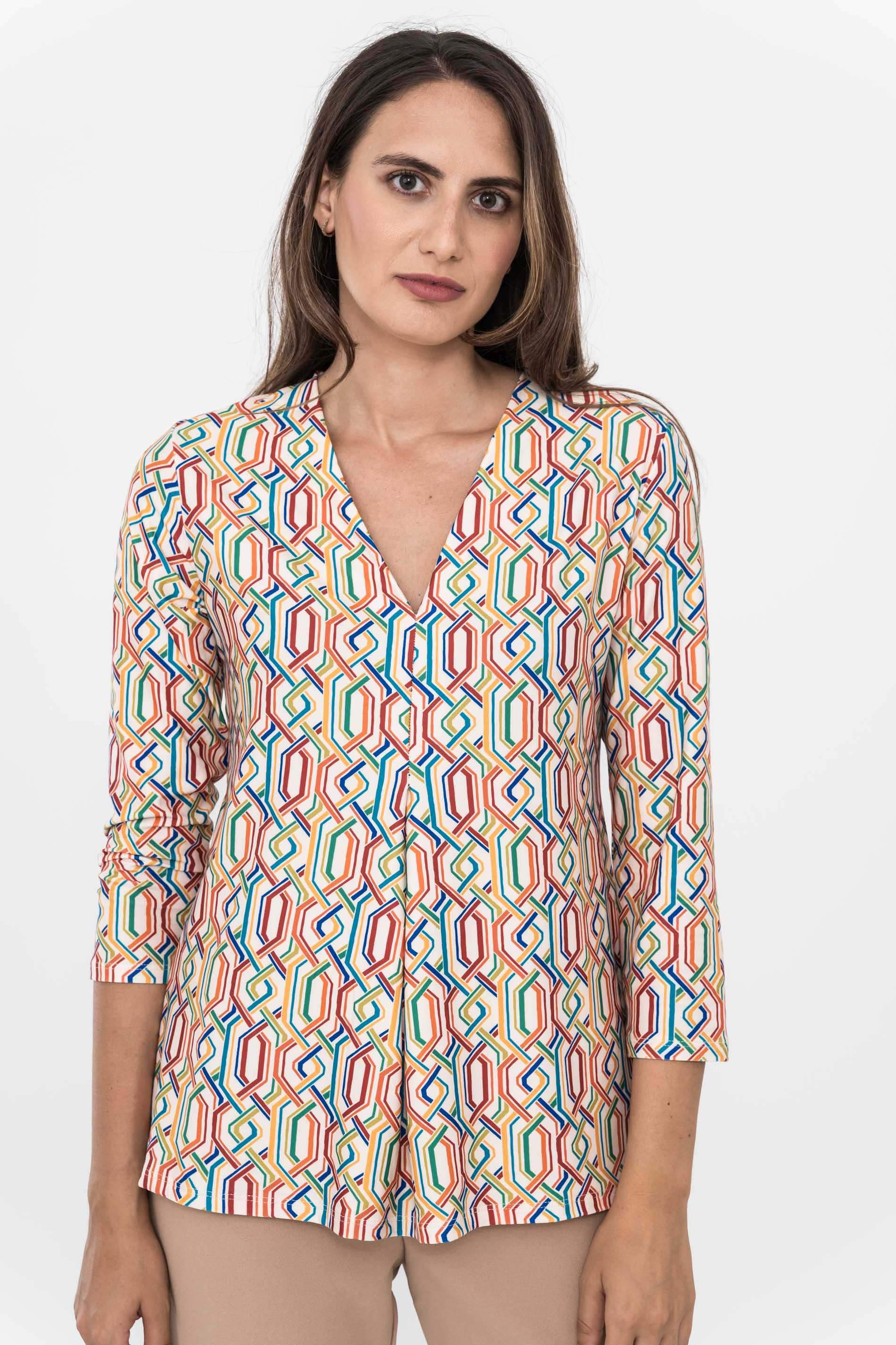 CAMISETA ENREJADO COLOR